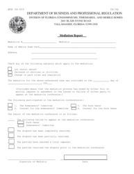 Document preview: Form BPR34-005 Mediation Report - Florida