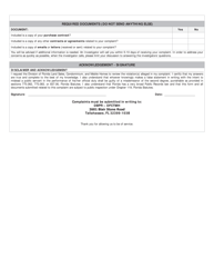 Uniform Timeshare Complaint Form - Florida, Page 3
