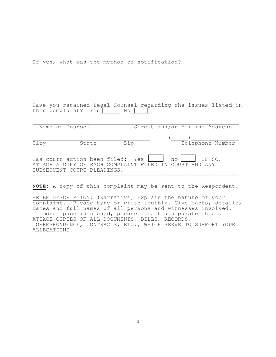Yacht and Ship Brokers Complaint Form - Florida, Page 2