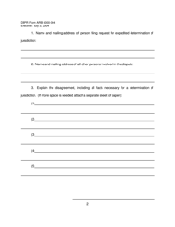 DBPR Form ARB6000-004 Request for Expedited Determination of Jurisdiction - Florida, Page 2
