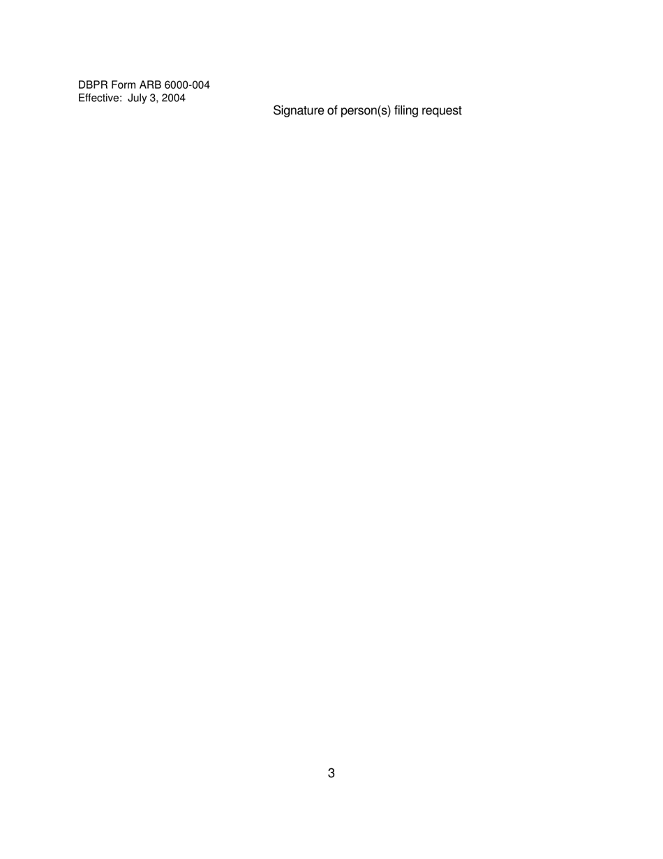 DBPR Form ARB6000-004 Request for Expedited Determination of Jurisdiction - Florida, Page 3