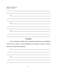 DBPR Form ARB6000-003 Answer to Petition for Arbitration - Florida, Page 3