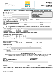 Document preview: Domestic Security Environmental Sample Submission Form - Biological - Florida