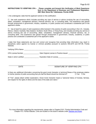 Form DBPR CPA32 Verification of Work Experience - Florida, Page 2