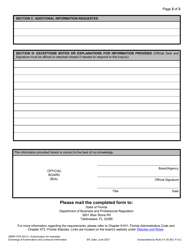 Form DBPR CPA5012-1 Authorization for Interstate Exchange of Examination and Licensure Information - Florida, Page 3