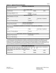 Form DBPR MST1 Application for Temporary License for Military Spouse - Florida, Page 3
