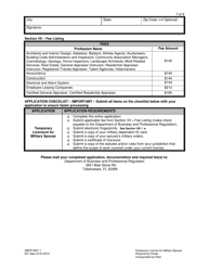 Form DBPR MST1 Application for Temporary License for Military Spouse - Florida, Page 7
