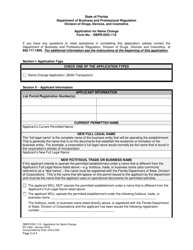 Form DBPR-DDC-110 Application for Name Change - Florida, Page 2