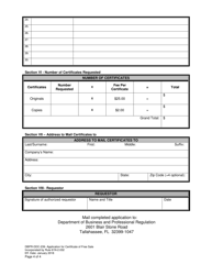 Form DBPR-DDC-239 Application for a Certificate of Free Sale - Florida, Page 4