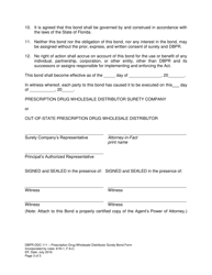 Form DBPR-DDC-111 Prescription Drug Wholesale Distributor Surety Bond Form - Florida, Page 3