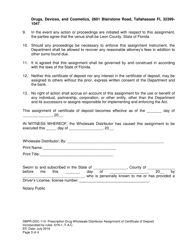 Form DBPR-DDC-113 Prescription Drug Wholesale Distributor Assignment of Certificate of Deposit - Florida, Page 3