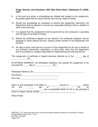 Form DBPR-DDC-116 Limited Prescription Drug Veterinary Wholesale Distributor Assignment of Certificate of Deposit - Florida, Page 3