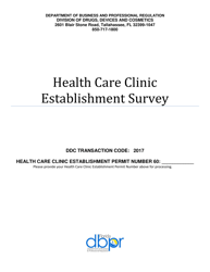 Document preview: Health Care Clinic Establishment Survey - Florida