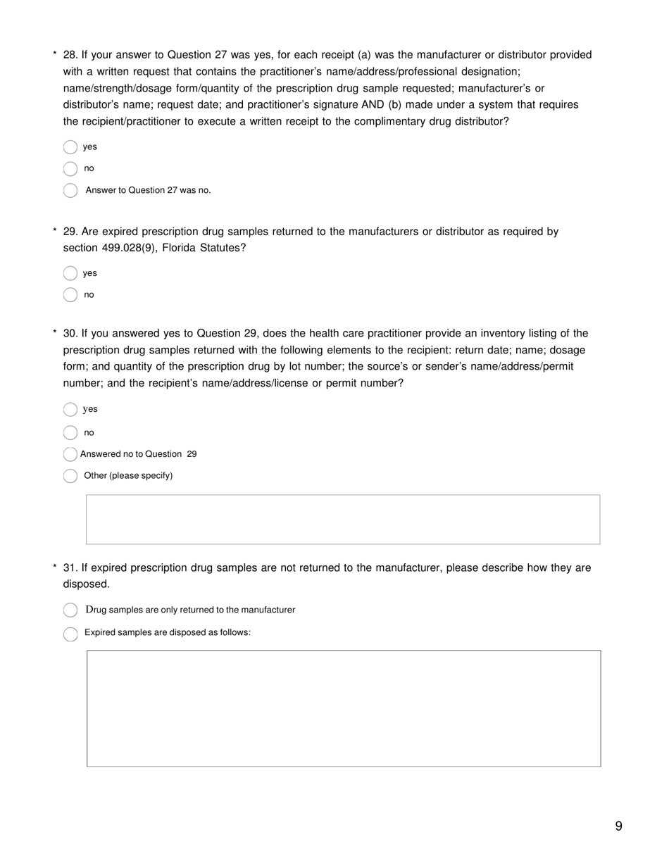 Health Care Clinic Establishment Survey - Florida, Page 10