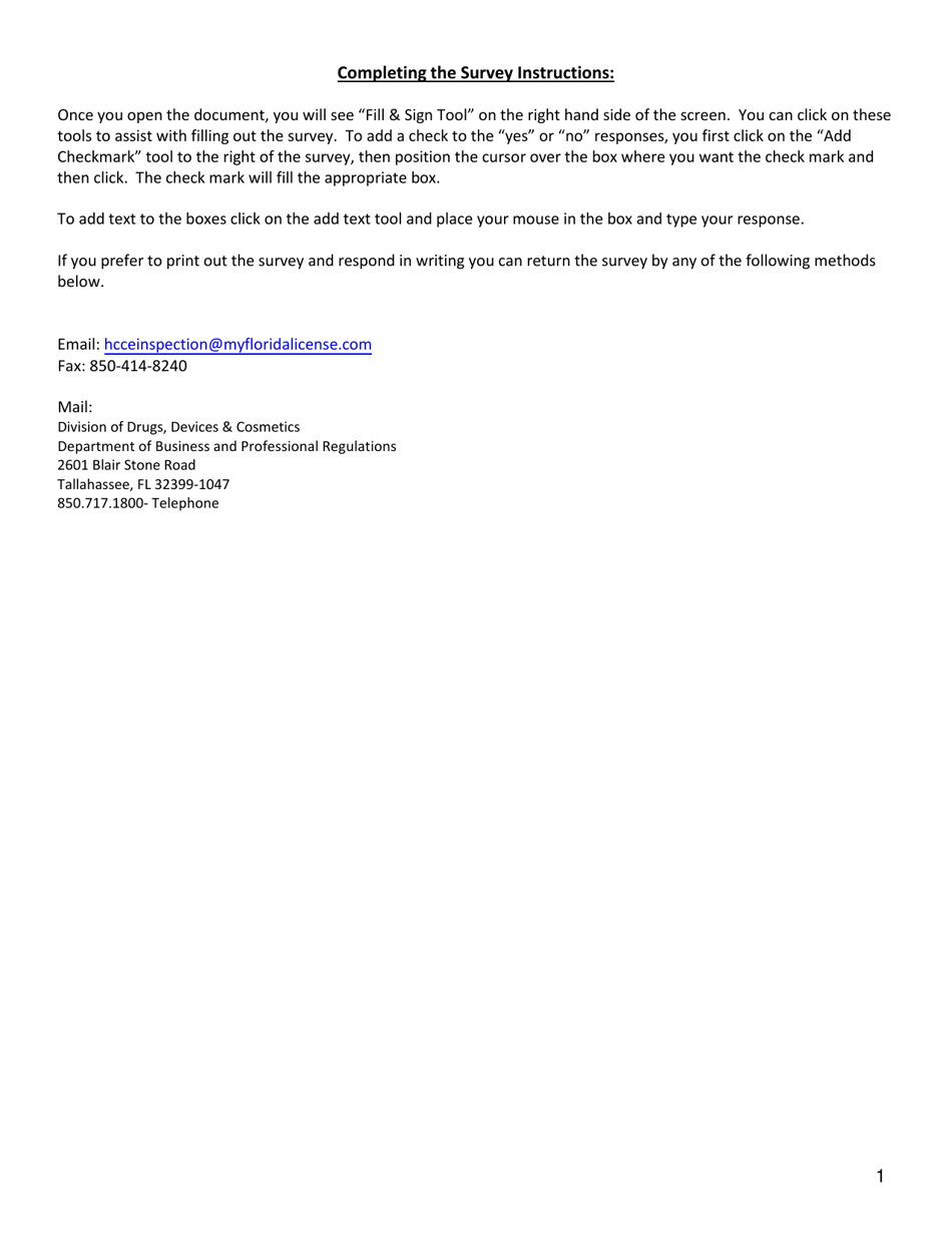 Health Care Clinic Establishment Survey - Florida, Page 2