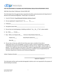 Document preview: Drug Wholesale Distributor Advisory Council Member Application - Florida