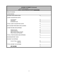 DBPR Form EL-4506 Standard Financial Statement - Florida, Page 5