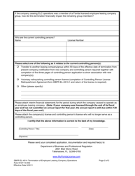 DBPR Form EL-4514 Termination of Employee Leasing Company Operations - Florida, Page 2