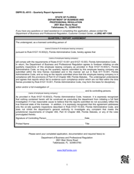 Document preview: DBPR Form EL-4515 Quarterly Report Agreement - Florida