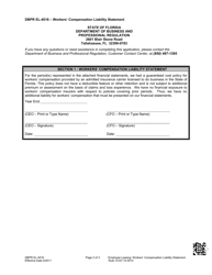DBPR Form EL-4516 Workers&#039; Compensation Liability Statement - Florida, Page 2