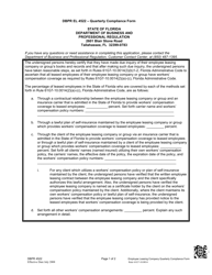 DBPR Form EL-4522 Quarterly Compliance Form - Florida