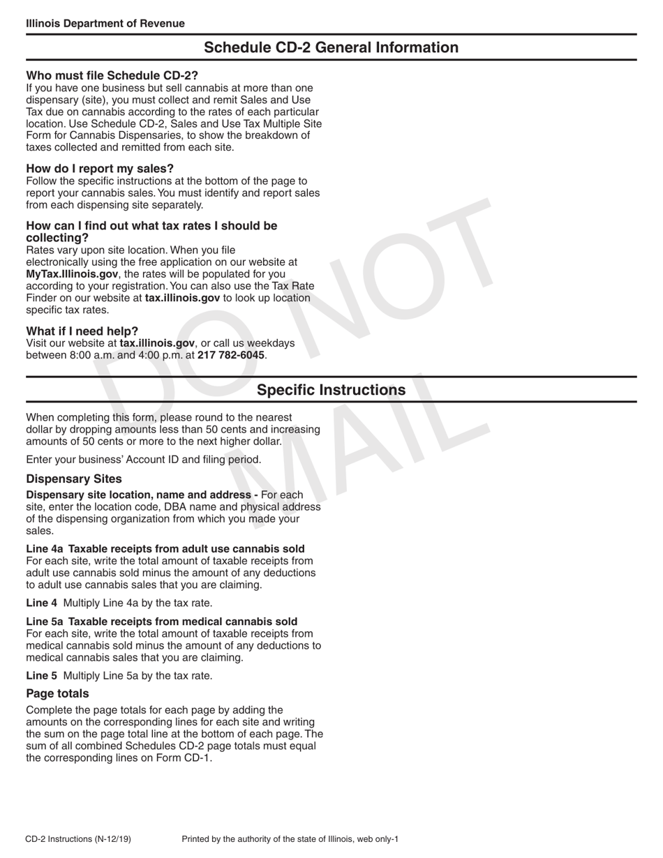 Download Instructions for Schedule CD2 Sales and Use Tax Multiple Site