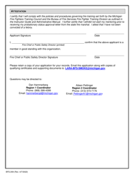 Form BFS-209 Instructor Application - Michigan, Page 2