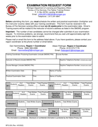 Form BFS-230 Examination Request Form - Michigan