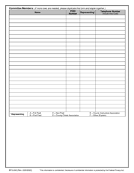 Form BFS-240 County Training Committee Data Form - Michigan, Page 2