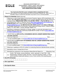 Form EQP5150 &quot;Site Identification Form&quot; - Michigan