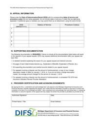 Form FIS2356 Auto Insurance Utilization Review Provider Appeal Request - Michigan, Page 2