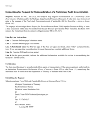 Form 5244 Request for Reconsideration of a Preliminary Audit Determination - Michigan, Page 2