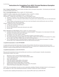 Document preview: Instructions for Form 4632 Principal Residence Exemption (Pre) Audit Questionnaire - Michigan