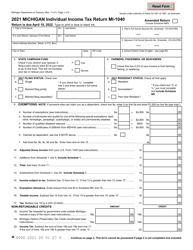 Form MI-1040 Michigan Individual Income Tax Return - Michigan
