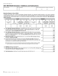 Form 3423 Schedule 1 Additions and Subtractions - Michigan, Page 2