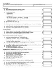 Form 807 Michigan Composite Individual Income Tax Return - Michigan, Page 2