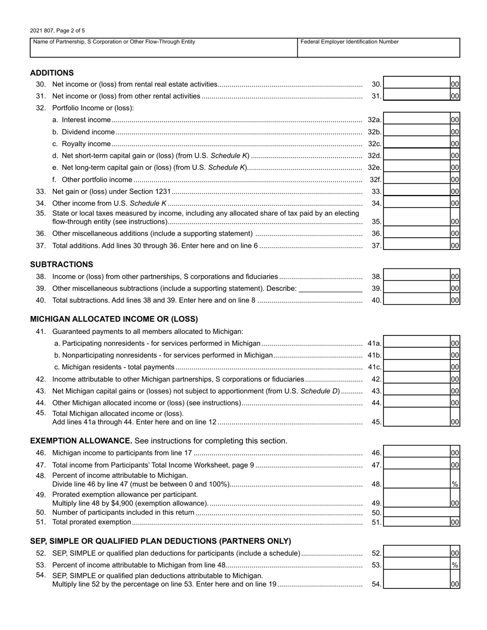 Form 807 - 2021 - Fill Out, Sign Online and Download Fillable PDF ...