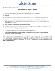 Special Power of Attorney - City of Orlando, Florida, Page 2