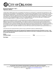 Moving Permit Application - City of Orlando, Florida, Page 3