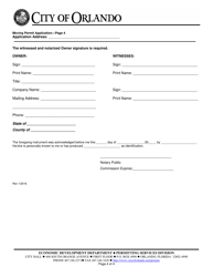 Moving Permit Application - City of Orlando, Florida, Page 4