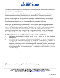 Notice to Building Official for Use of Private Provider - City of Orlando, Florida, Page 2
