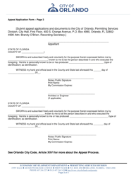 Appeal Application Form - Building and Fire Codes Board of Appeal - City of Orlando, Florida, Page 3