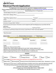 Electrical Permit Application - City of Orlando, Florida