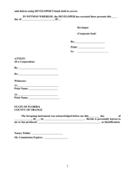 Maintenance Agreement (Certificate of Deposit) - City of Orlando, Florida, Page 2