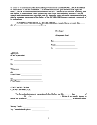 Performance Agreement (Certificate of Deposit) - City of Orlando, Florida, Page 2
