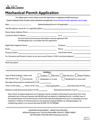 City of Orlando, Florida Mechanical Permit Application - Fill Out, Sign ...