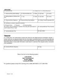 Home for the Aged Licensure Exemption Request - Michigan, Page 3
