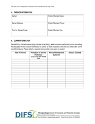 Form FIS2369 Surprise Medical Billing Request for Review of Calculation of Charges - Michigan, Page 2