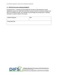 Form FIS2358 Surprise Medical Billing Request for Binding Arbitration - Michigan, Page 2