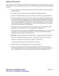 Computer Use and Confidentiality Agreement - Florida, Page 2